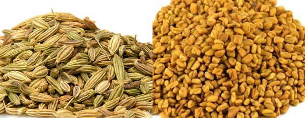 Spices in seed form. Fennel and Fenugreek seeds. Fruits and Vegetables in Malaysia 