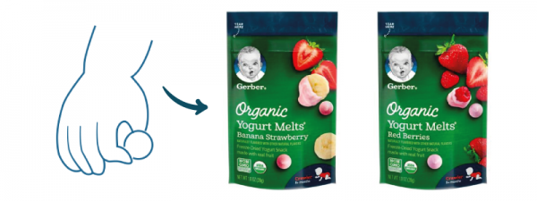 Enhance baby's grips with Gerber Organic Yogurt Melts