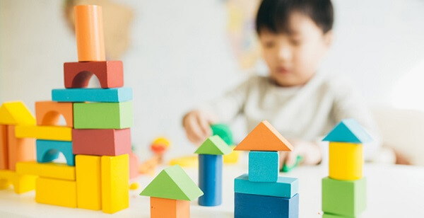 A boy playing. Autism in children