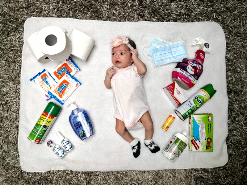 A birth to remember: Coronial babies such as Avery would have these ‘spoils of the COVID-19 war’ to remember this moment by when she looks back at her baby pictures one day. Even in these trying times, Ming has kept her sense of humour as can be seen in the inclusion of toilet paper in the picture. 