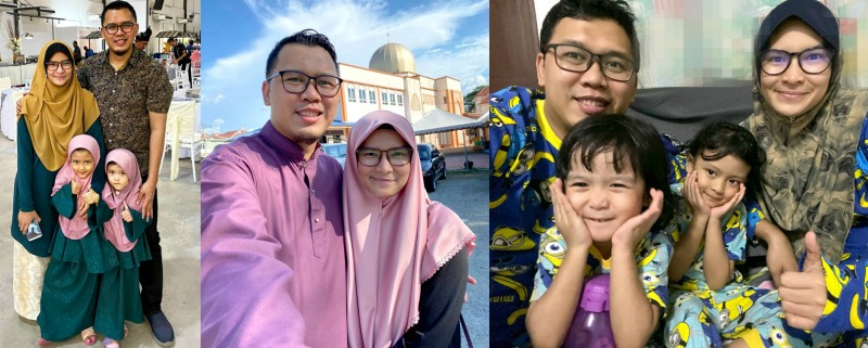 Fadhliyansah, Nor Farha and their little girls.