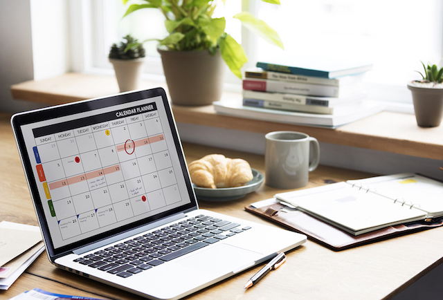 Calendar Schedule on Laptop