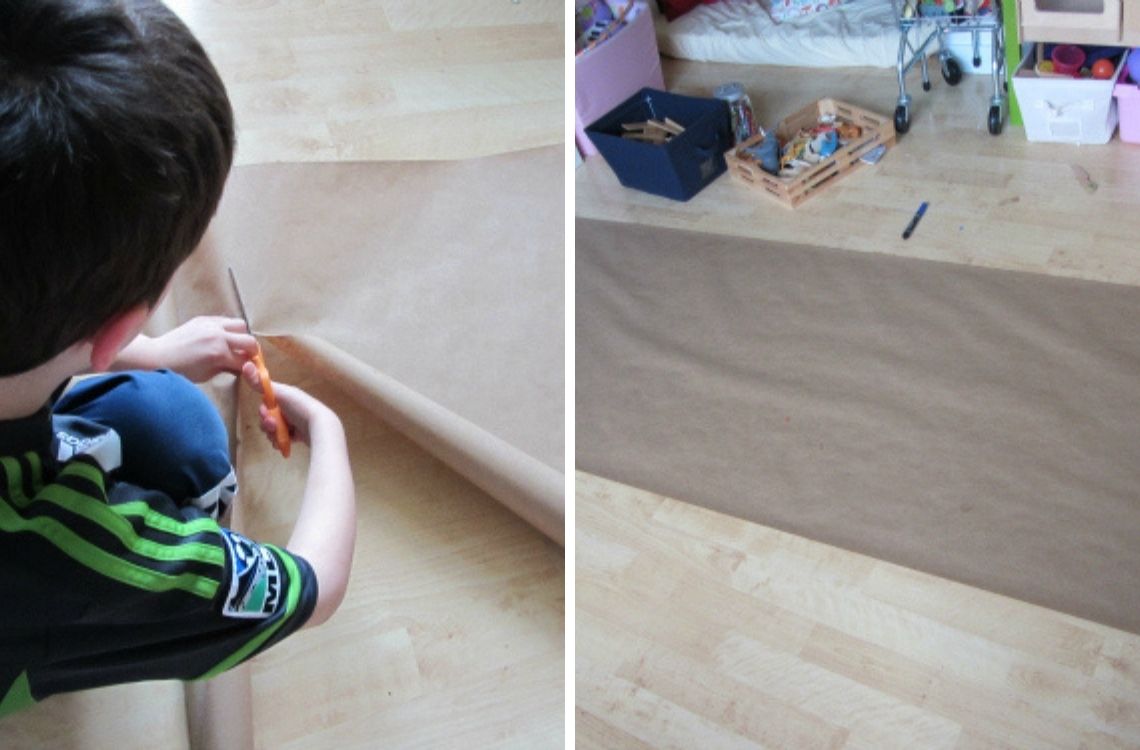 boy cutting paper