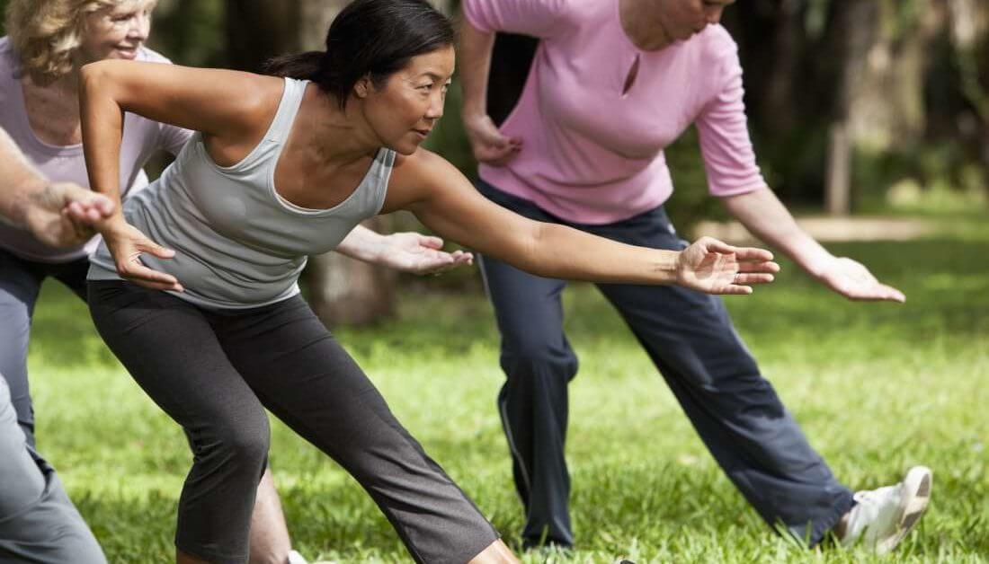 Asian Woman Doing Tai Chi