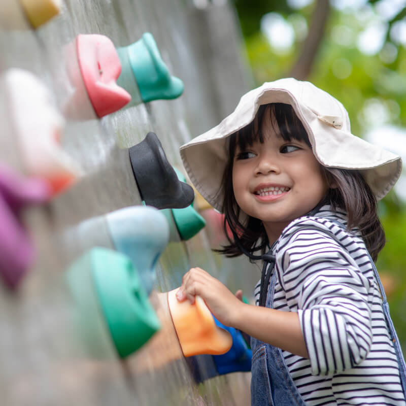 A girl going for rock climbing