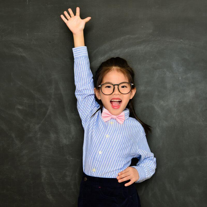 girl raising hand