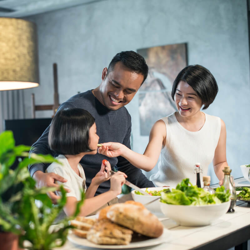 Family eating together