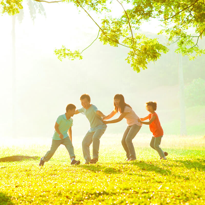 A family having fun outdoor