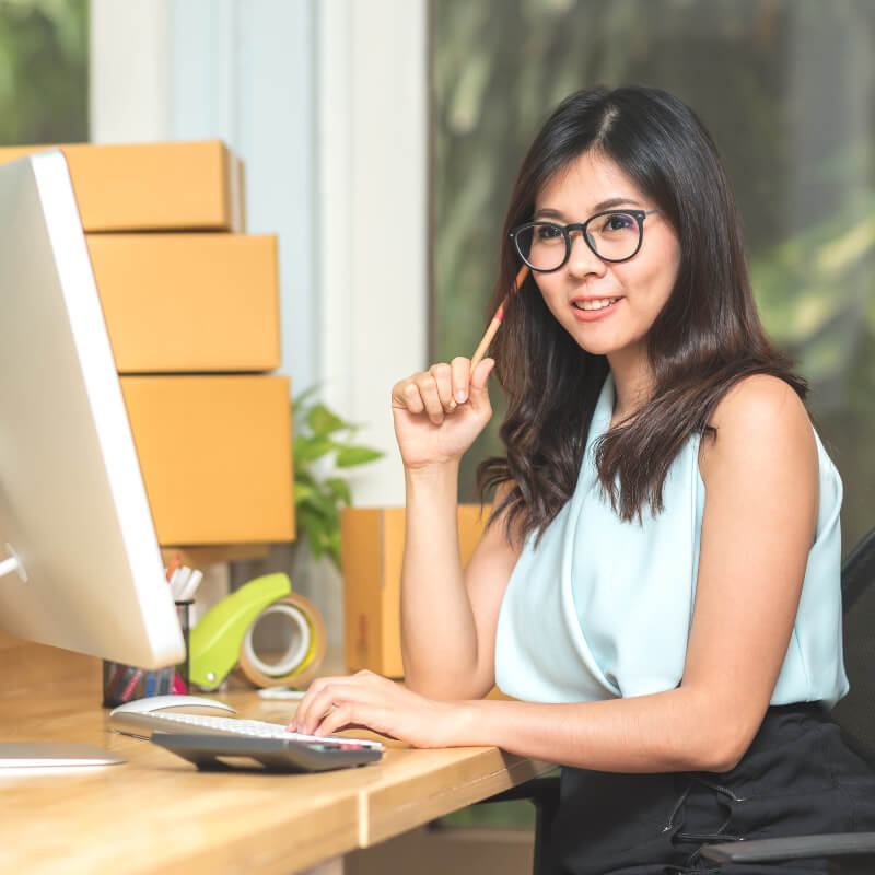 A entrepreneur lady working