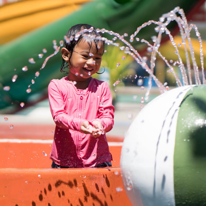 A girl at a water theme park