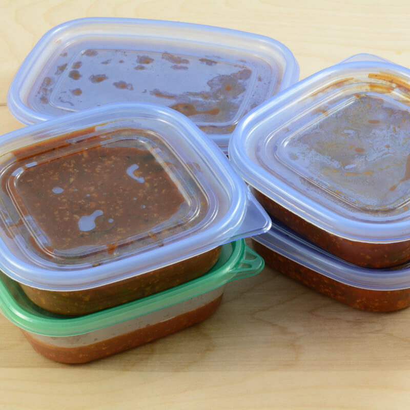 Leftovers in containers