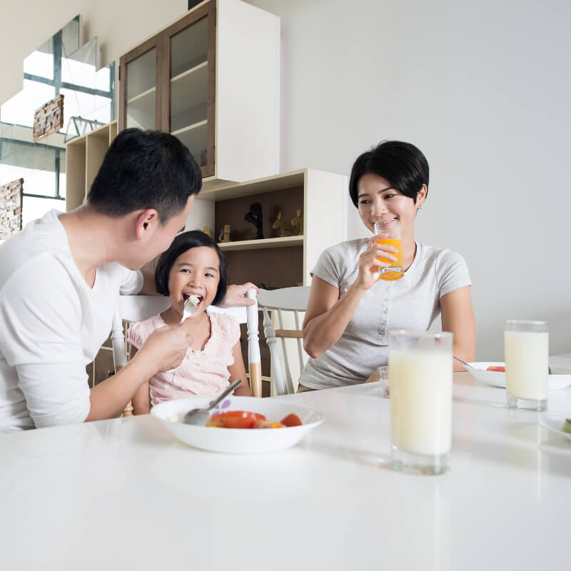 A family eating