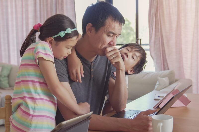 father working from home challenges with kids